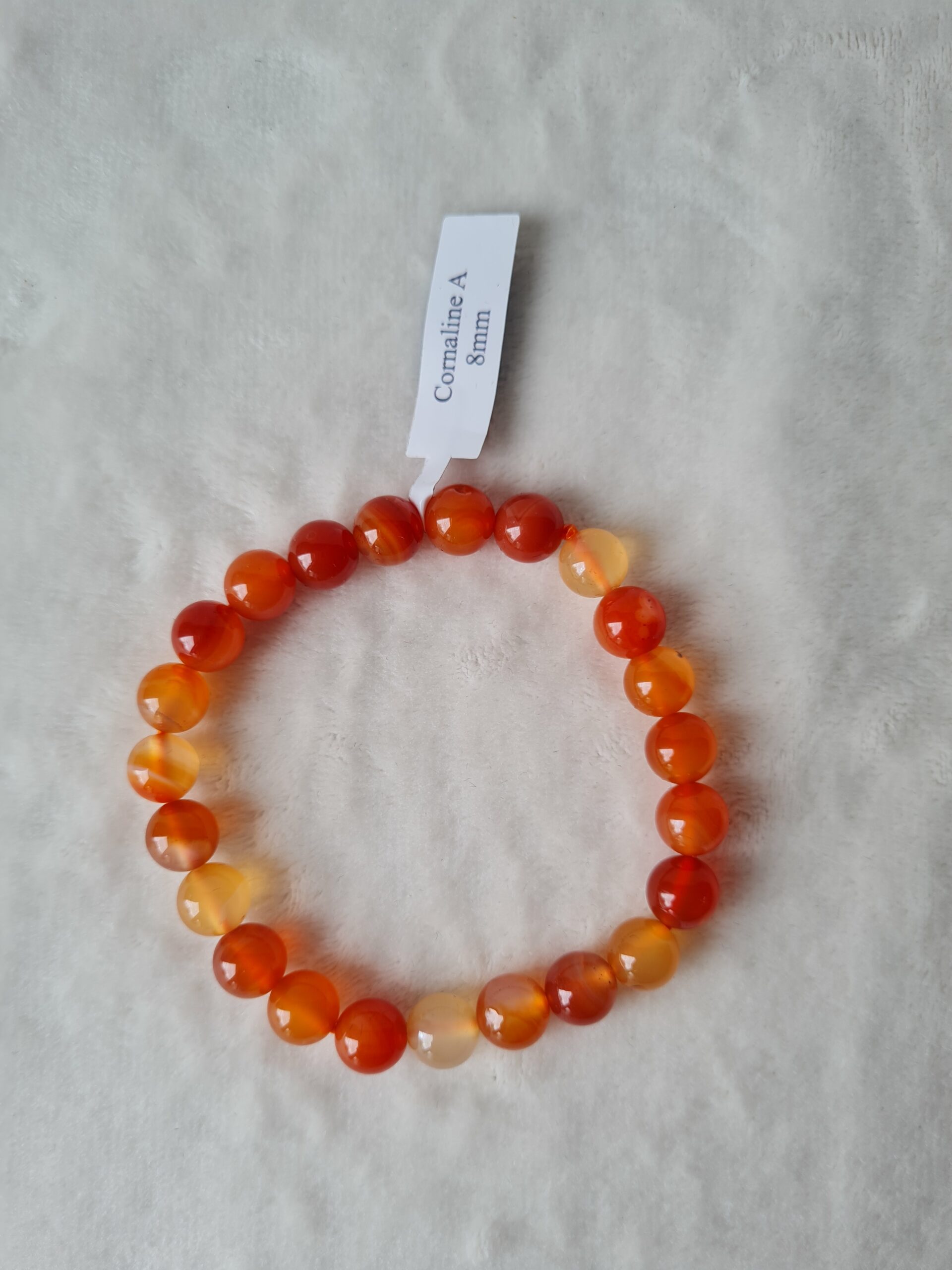 Bracelet boule pierre naturelle cornaline