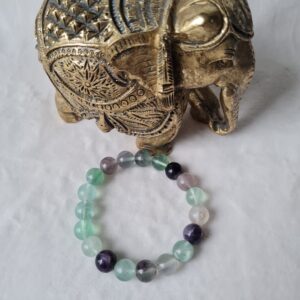Bracelet “concentration” en Fluorite (ou fluorine) multicolore