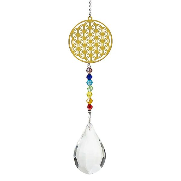 fleur de vie goutte de cristal chaine des chakras