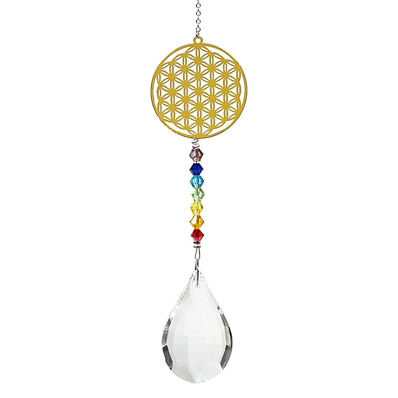 fleur de vie goutte de cristal chaine des chakras