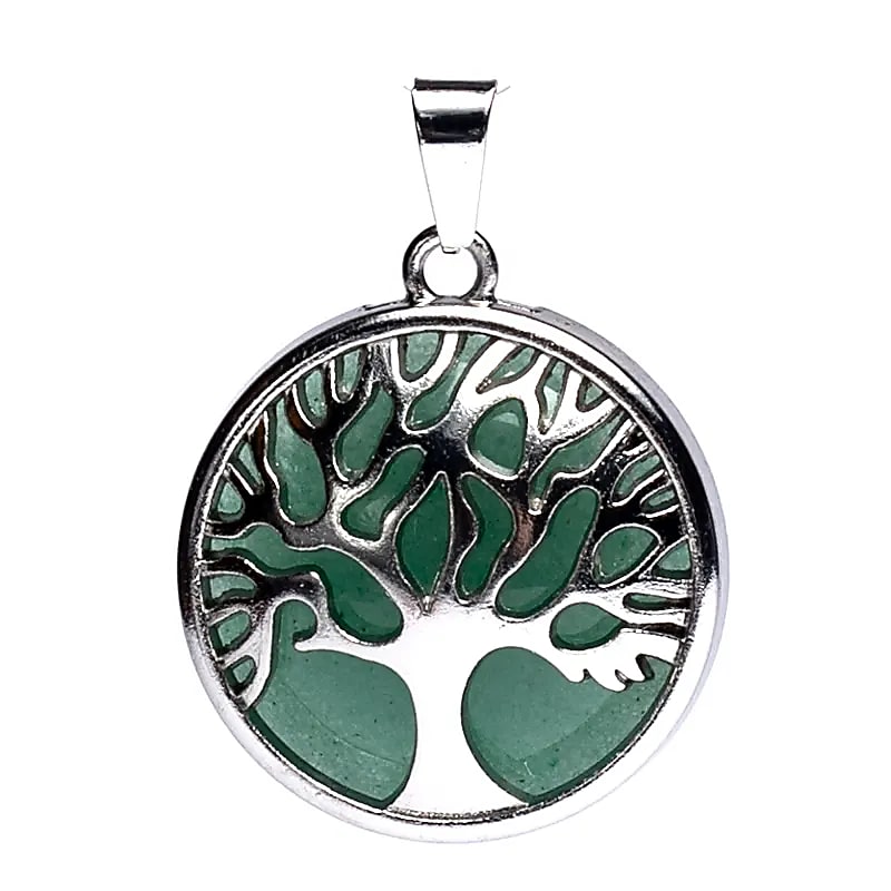 pendentif arbre de vie aventurine verte