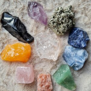 Ensemble “Harmonisation des chakras” pierres brutes (10 pierres)