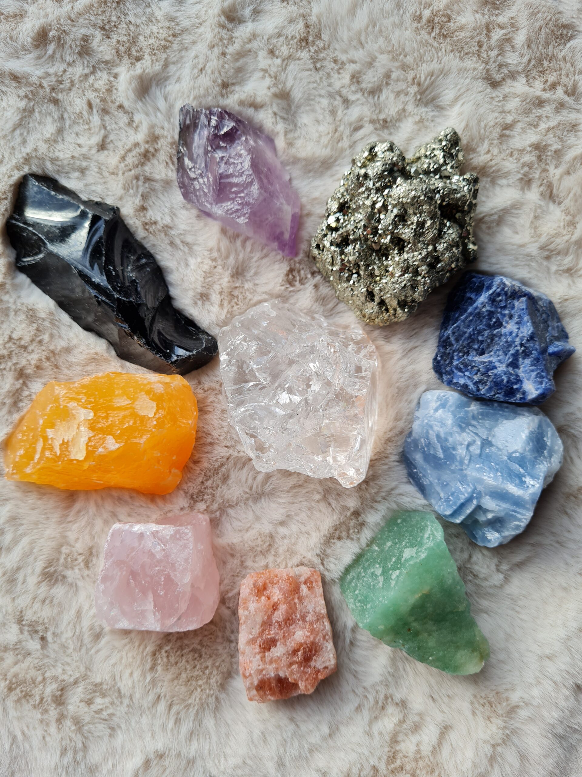 lot pierres brutes 7 chakras