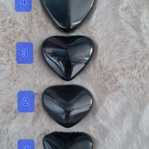 Galet cœur obsidienne œil céleste AA