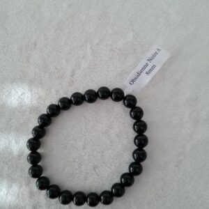Bracelet “Vérité” en obsidienne noire – 08 mm