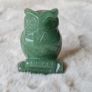 Chouette 50 mm en Aventurine verte A