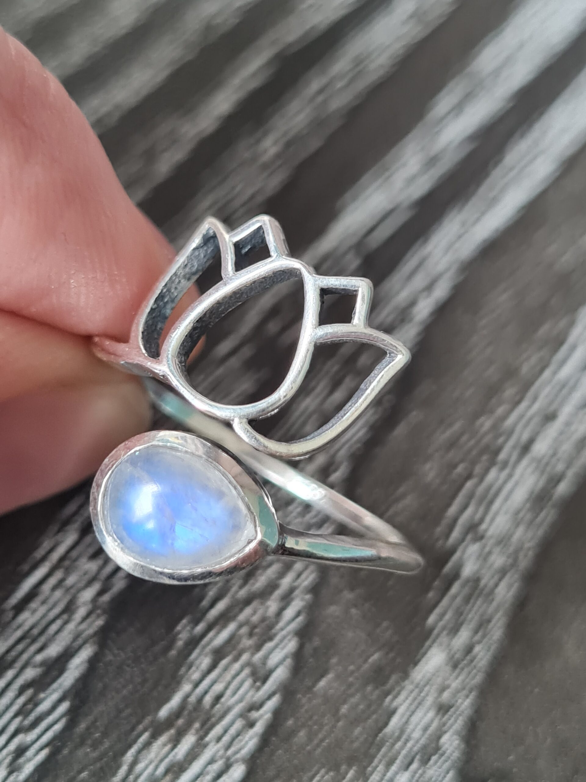 bague argent et pierre naturelle