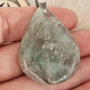 Pendentif Goutte en Fluorine verte AA