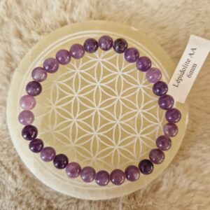 Bracelet “Libération” en Lépidolite AA 6mm