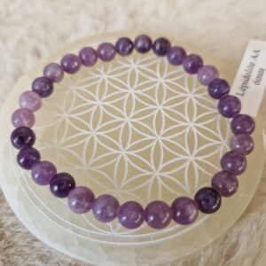 Bracelet “Libération” en Lépidolite AA 6mm