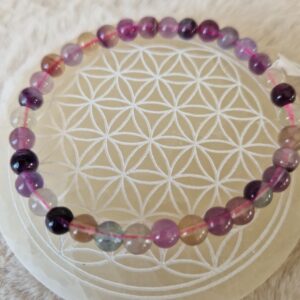 Bracelet “concentration” en Fluorite (ou fluorine) multicolore